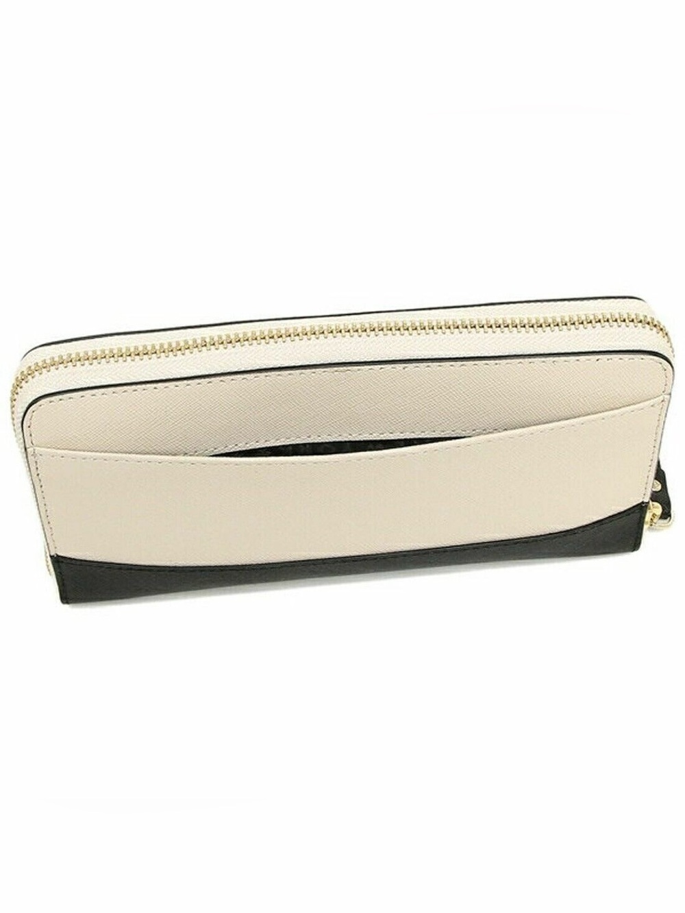 kate spade Cream and Black Zip-Around Wristlet Wallet